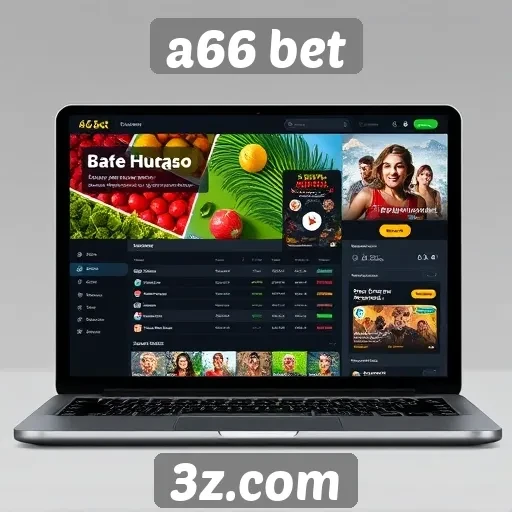 Interface do usuário no A66 Bet é intuitiva